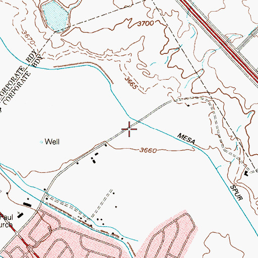 Topographic Map of Saints Peter and Paul Church, TX