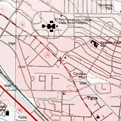 Topographic Map of San Antonio De Padua Church, TX