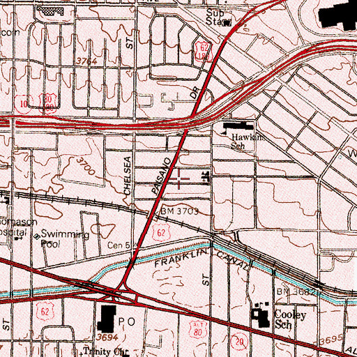 Topographic Map of San Juan Bautista Catholic Church, TX