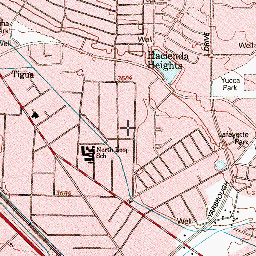 Topographic Map of Santa Lucia Catholic Church, TX