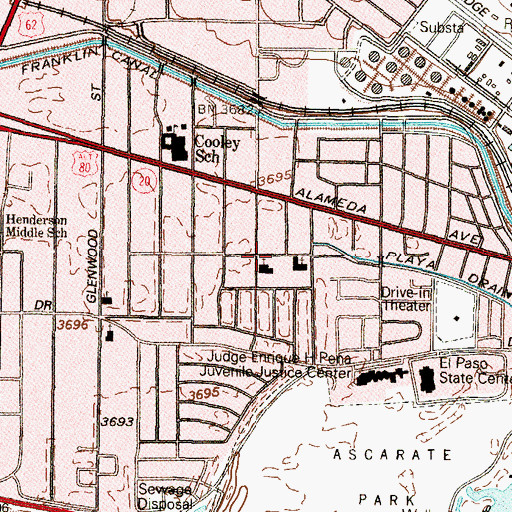Topographic Map of Santo Nino de Atocha Church, TX