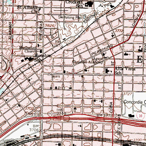 Topographic Map of Austin Park Church of Christ, TX