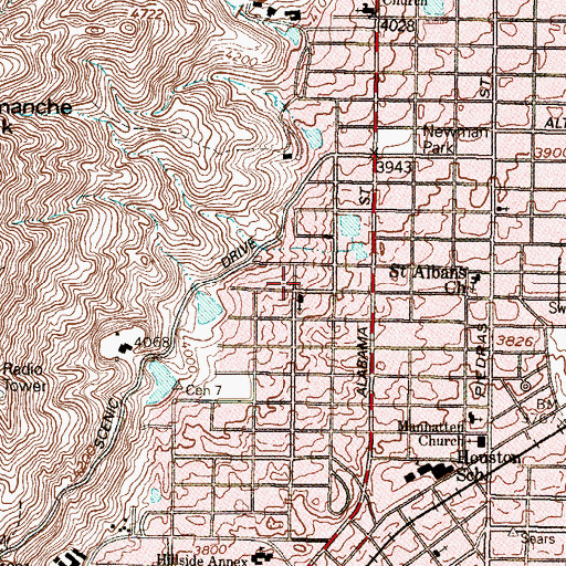 Topographic Map of Church of God, TX