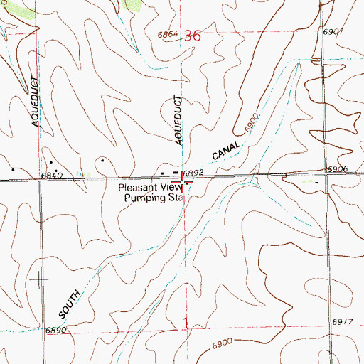 Topographic Map of Pleasant View Pumping Station, CO