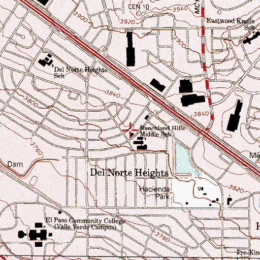 Topographic Map of First Church of God Pastor, TX