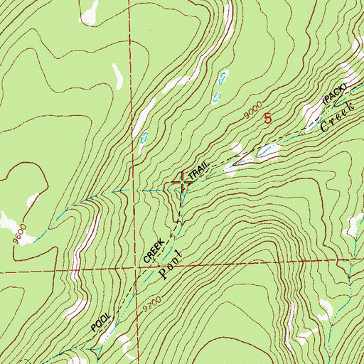 Topographic Map of Pool Creek Trail, CO