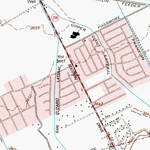 Topographic Map of Segunda Iglesia Apostolica de la Fe en Cristo Jesus Church, TX