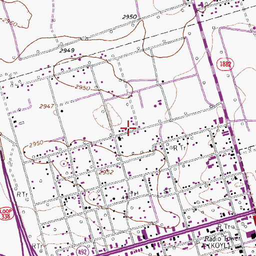 Topographic Map of Bible Free Will Baptist Church, TX