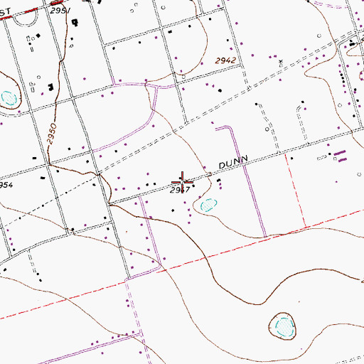 Topographic Map of Dunn Street Baptist Church, TX