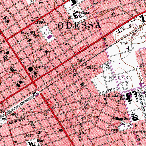 Topographic Map of Greater Saint John Baptist Church, TX