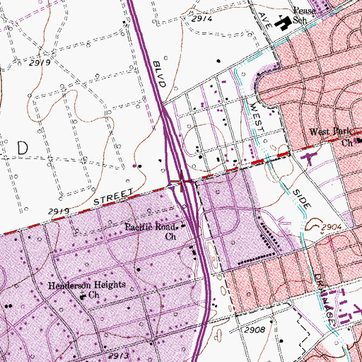 Topographic Map of Greater Saint Luke Baptist Church, TX