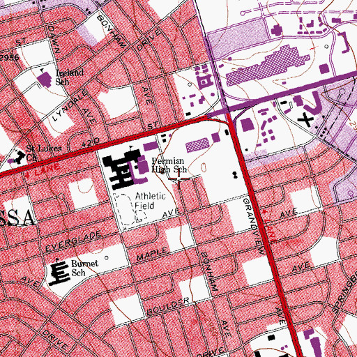 Topographic Map of Mission Dorado Baptist Church, TX