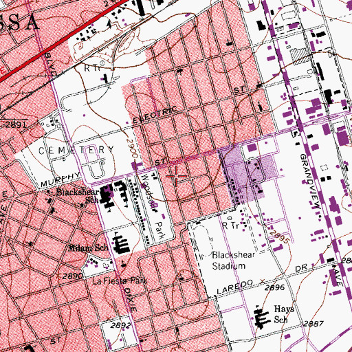 Topographic Map of Mount Zion Baptist Church, TX