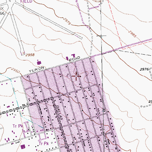 Topographic Map of Odessa Primitive Baptist Church, TX