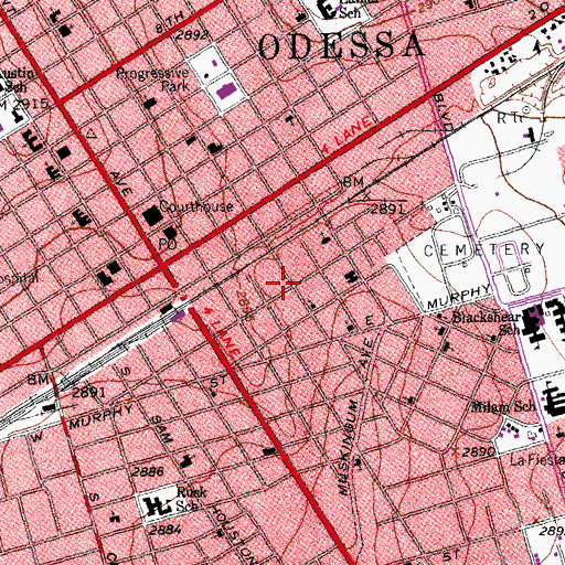 Topographic Map of Saint James Baptist Church, TX