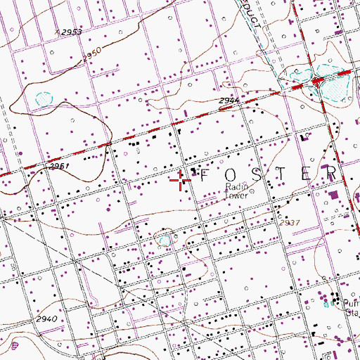 Topographic Map of Westover Baptist Church, TX