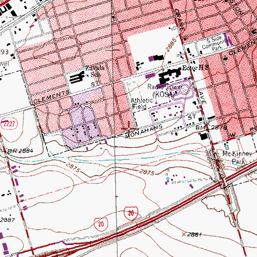 Topographic Map of Saint Anthonys Catholic Church, TX