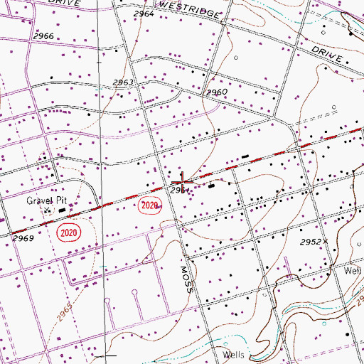 Topographic Map of Church of Christ West University, TX
