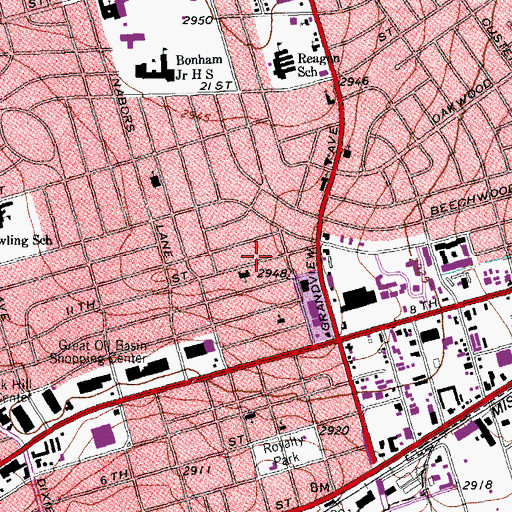 Topographic Map of First Church of God, TX