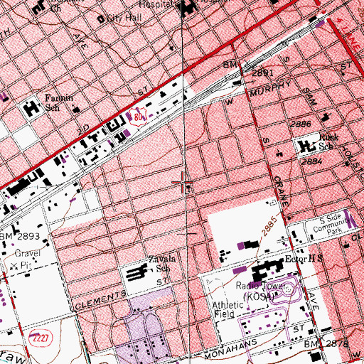 Topographic Map of Prayer House Church of God in Christ, TX