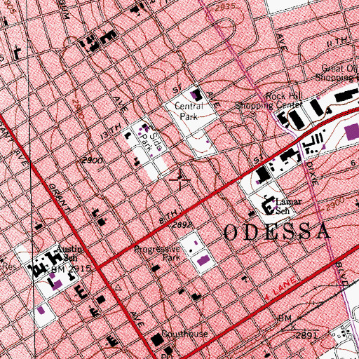 Topographic Map of Iglesia Episcopal San Miguel Church, TX