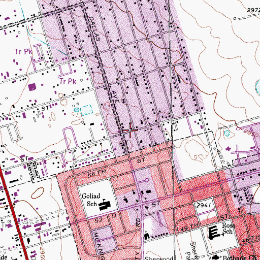 Topographic Map of Wesley Evangelical Methodist Church, TX