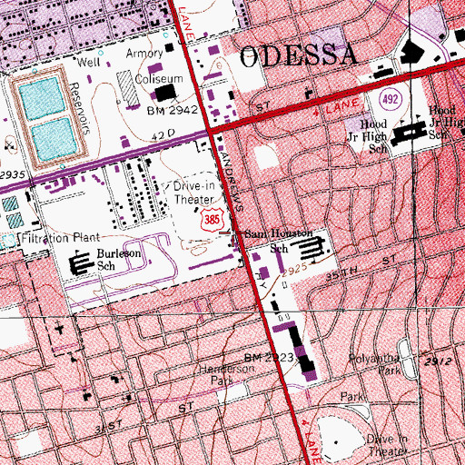Topographic Map of The Church of Jesus Christ of Latter Day Saints, TX
