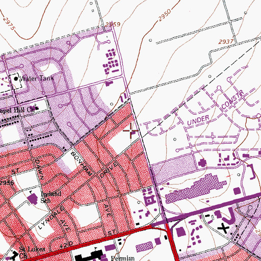 Topographic Map of Life Challenge United Pentecostal Church, TX