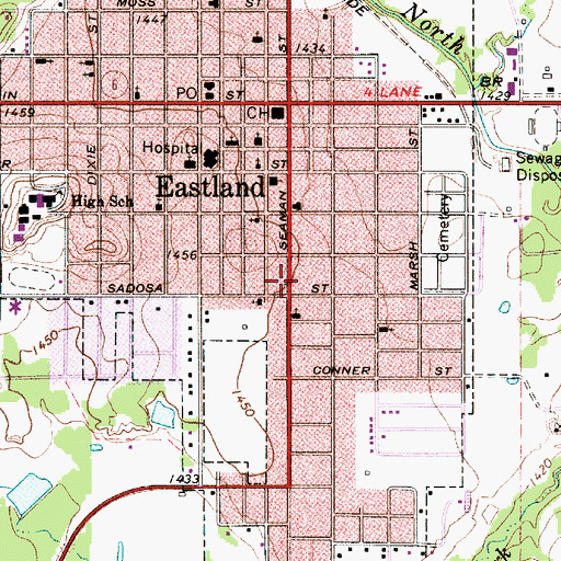 Topographic Map of Holy Trinity Episcopal Church, TX