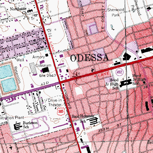 Topographic Map of Bethel Assembly of God Church, TX