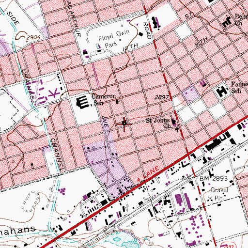 Topographic Map of Buenas Nuevas Assembly of God Church, TX