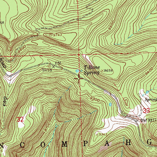 Topographic Map of T-Bone Spring, CO
