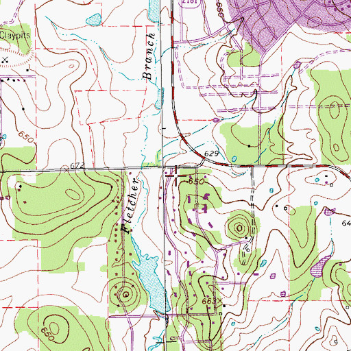 Topographic Map of Trinity United Methodist Church, TX