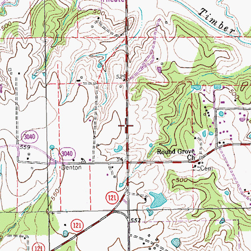 Topographic Map of Vista Ridge Methodist Church, TX