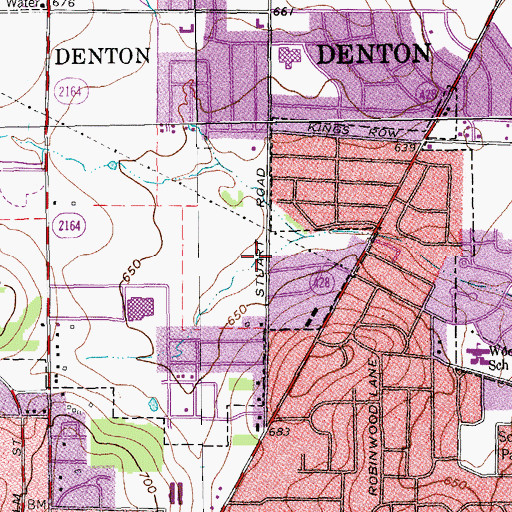 Topographic Map of First Cumberland Presbyterian Church, TX