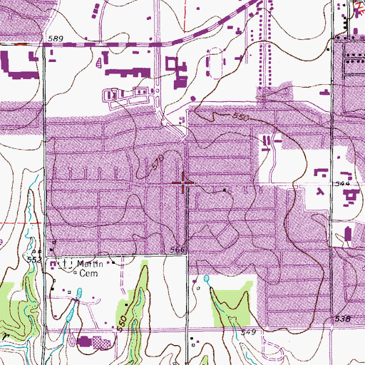 Topographic Map of First Presbyterian Church, TX