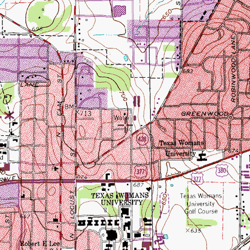 Topographic Map of Trinity Presbyterian Church, TX