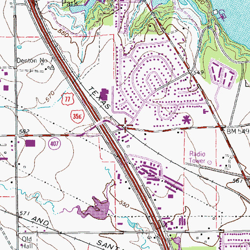 Topographic Map of Cedar Crest Community Church, TX