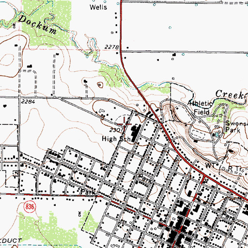 Topographic Map of Bethel Baptist Church, TX