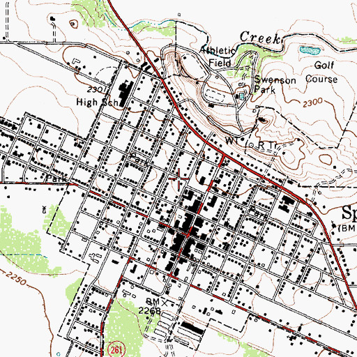 Topographic Map of First Baptist Church, TX
