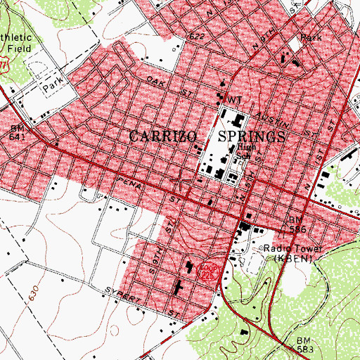 Topographic Map of Church of Christ, TX