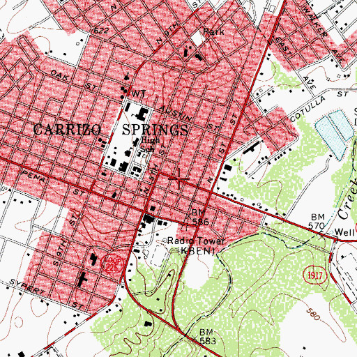 Topographic Map of Grace of God Community Church, TX