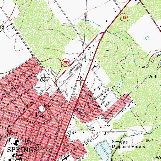 Topographic Map of Lopez Funeral Chapels Church, TX