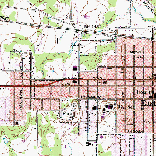 Topographic Map of Bethel Baptist Church, TX