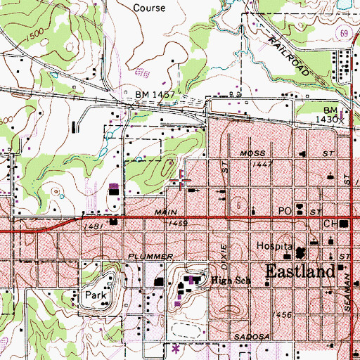 Topographic Map of Liberty Baptist Church, TX
