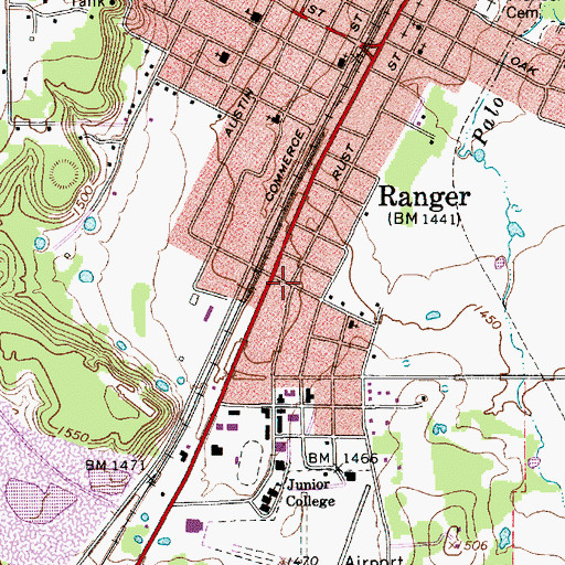 Topographic Map of Catholic Church Saint Rita, TX