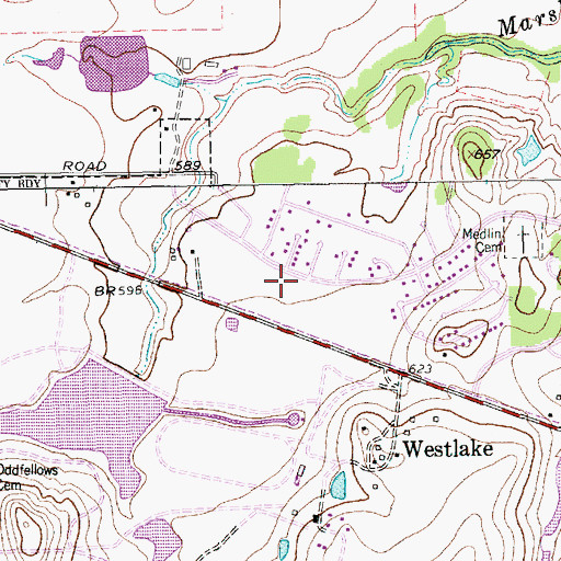 Topographic Map of First Baptist Church of Trophy Club, TX