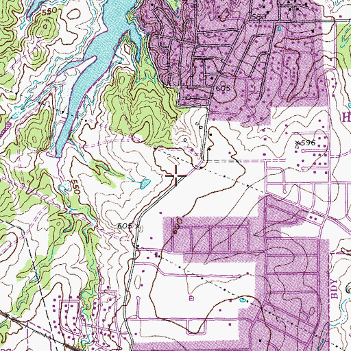 Topographic Map of Highland Village First Baptist Church, TX