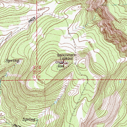 Topographic Map of Benchmark Lookout, CO