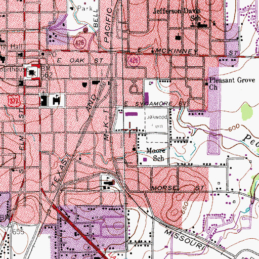 Topographic Map of Saint Emmanuel Missionary Baptist Church, TX